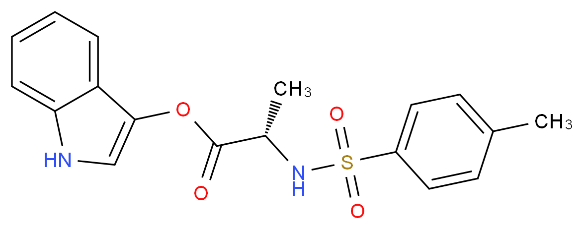 1H-indol-3-yl (2S)-2-(4-methylbenzenesulfonamido)propanoate_分子结构_CAS_75062-54-3