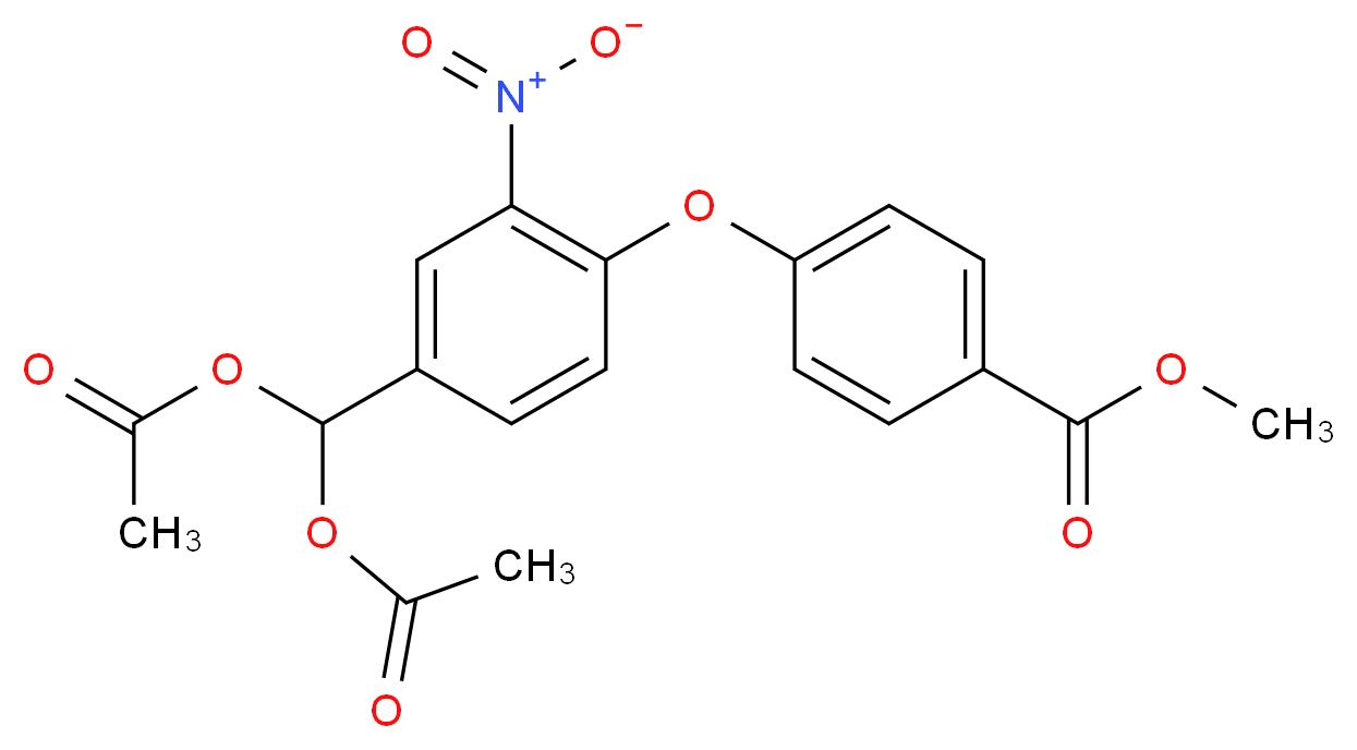 Methyl 4-{4-[bis(acetyloxy)methyl]-2-nitrophenoxy}benzenecarboxylate_分子结构_CAS_)