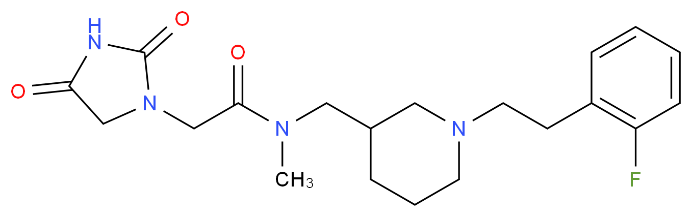 2-(2,4-dioxoimidazolidin-1-yl)-N-({1-[2-(2-fluorophenyl)ethyl]piperidin-3-yl}methyl)-N-methylacetamide_分子结构_CAS_)