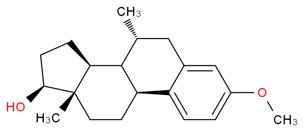 (1S,9R,10R,11S,14S,15S)-5-methoxy-9,15-dimethyltetracyclo[8.7.0.0<sup>2</sup>,<sup>7</sup>.0<sup>1</sup><sup>1</sup>,<sup>1</sup><sup>5</sup>]heptadeca-2,4,6-trien-14-ol_分子结构_CAS_15506-01-1