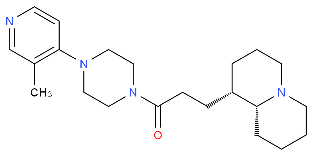 (1S,9aR)-1-{3-[4-(3-methyl-4-pyridinyl)-1-piperazinyl]-3-oxopropyl}octahydro-2H-quinolizine_分子结构_CAS_)