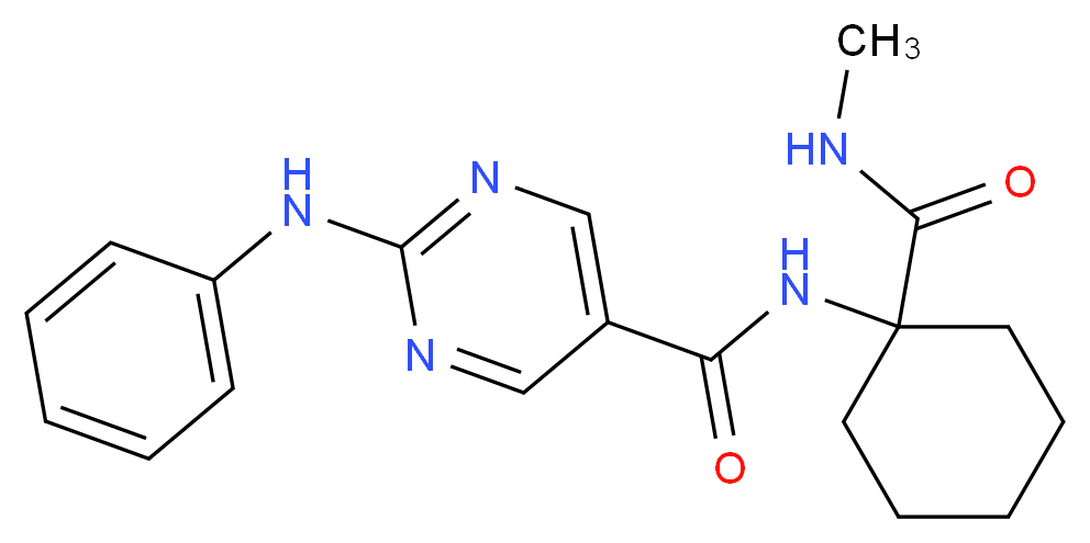 2-anilino-N-{1-[(methylamino)carbonyl]cyclohexyl}pyrimidine-5-carboxamide_分子结构_CAS_)