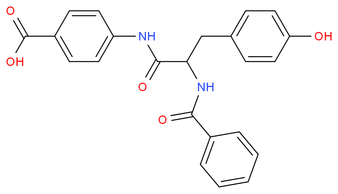 4-[3-(4-hydroxyphenyl)-2-(phenylformamido)propanamido]benzoic acid_分子结构_CAS_37106-97-1