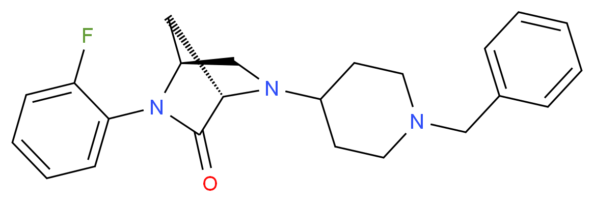 (1S*,4S*)-5-(1-benzyl-4-piperidinyl)-2-(2-fluorophenyl)-2,5-diazabicyclo[2.2.1]heptan-3-one_分子结构_CAS_)