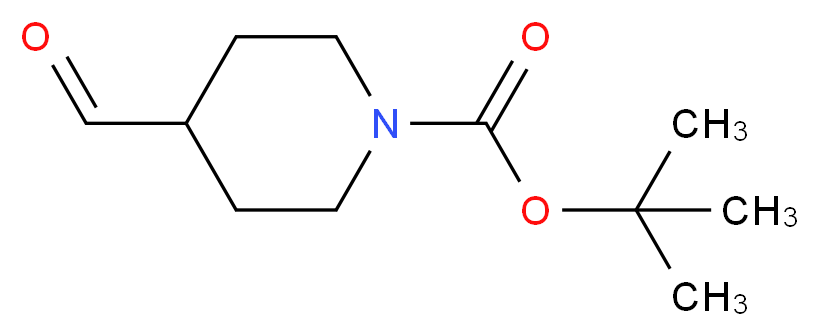 tert-Butyl 4-formyl-1-piperidinecarboxylate_分子结构_CAS_137076-22-3)