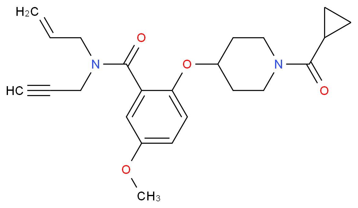 N-allyl-2-{[1-(cyclopropylcarbonyl)-4-piperidinyl]oxy}-5-methoxy-N-2-propyn-1-ylbenzamide_分子结构_CAS_)