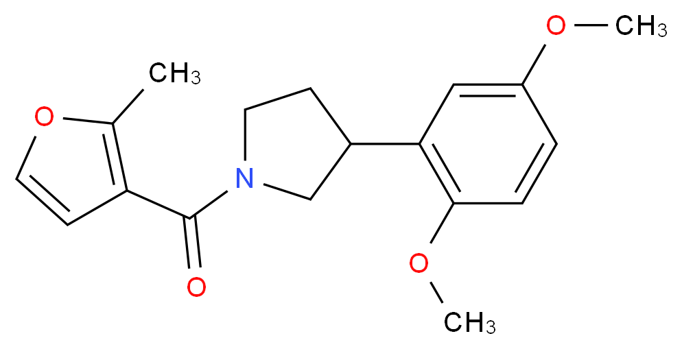 3-(2,5-dimethoxyphenyl)-1-(2-methyl-3-furoyl)pyrrolidine_分子结构_CAS_)