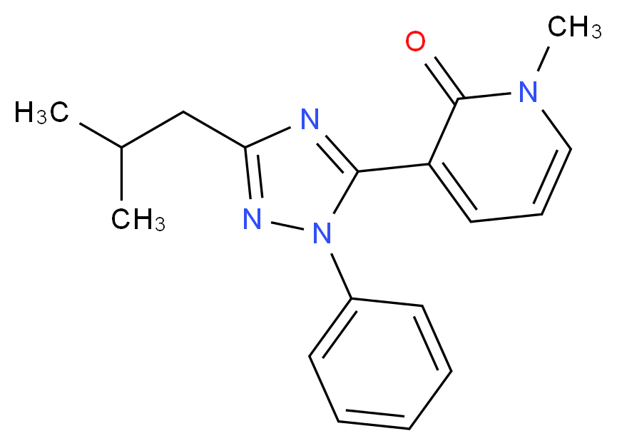 3-(3-isobutyl-1-phenyl-1H-1,2,4-triazol-5-yl)-1-methylpyridin-2(1H)-one_分子结构_CAS_)