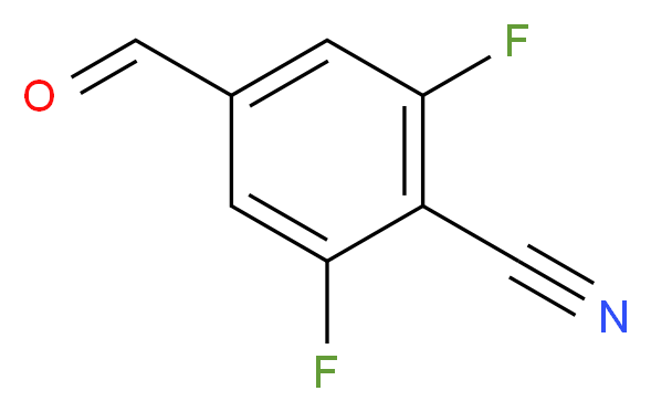 2,6-difluoro-4-formylbenzonitrile_分子结构_CAS_433939-88-9