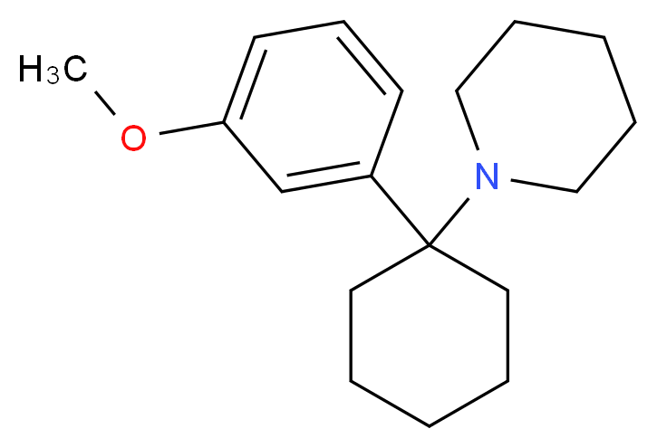 1-(1-(3-Methoxyphenyl)cyclohexyl)piperidine_分子结构_CAS_72242-03-6)