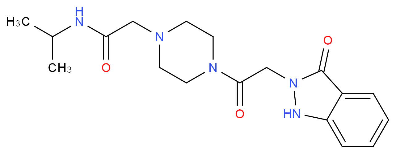 N-isopropyl-2-{4-[(3-oxo-1,3-dihydro-2H-indazol-2-yl)acetyl]piperazin-1-yl}acetamide_分子结构_CAS_)