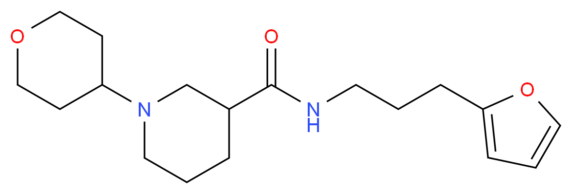 N-[3-(2-furyl)propyl]-1-(tetrahydro-2H-pyran-4-yl)piperidine-3-carboxamide_分子结构_CAS_)