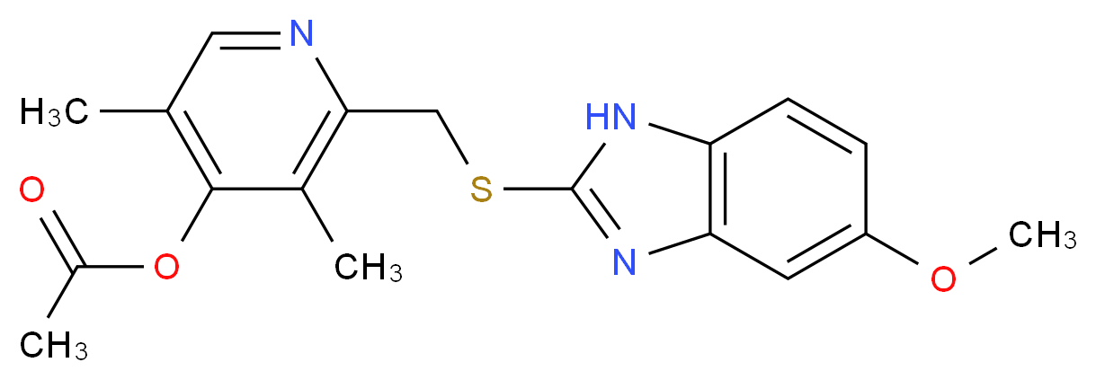 2-{[(5-methoxy-1H-1,3-benzodiazol-2-yl)sulfanyl]methyl}-3,5-dimethylpyridin-4-yl acetate_分子结构_CAS_1359829-71-2