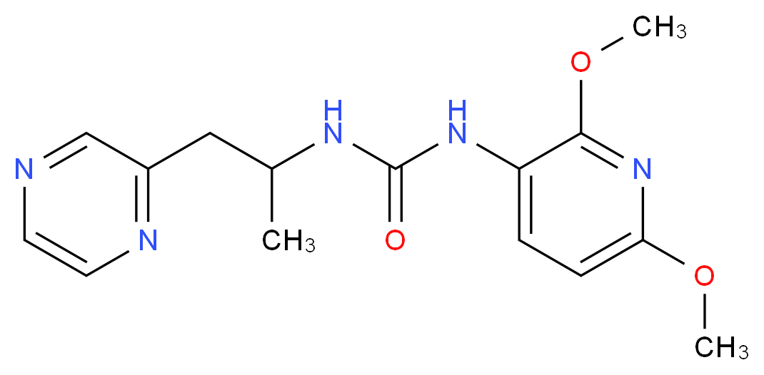 N-(2,6-dimethoxypyridin-3-yl)-N'-(1-methyl-2-pyrazin-2-ylethyl)urea_分子结构_CAS_)
