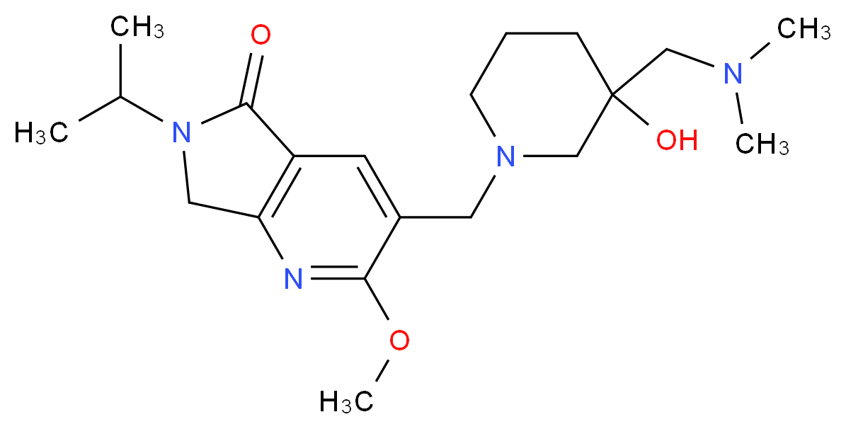 3-({3-[(dimethylamino)methyl]-3-hydroxy-1-piperidinyl}methyl)-6-isopropyl-2-methoxy-6,7-dihydro-5H-pyrrolo[3,4-b]pyridin-5-one_分子结构_CAS_)