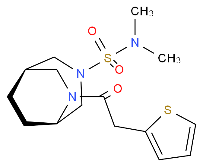 (1R*,5R*)-N,N-dimethyl-6-(2-thienylacetyl)-3,6-diazabicyclo[3.2.2]nonane-3-sulfonamide_分子结构_CAS_)