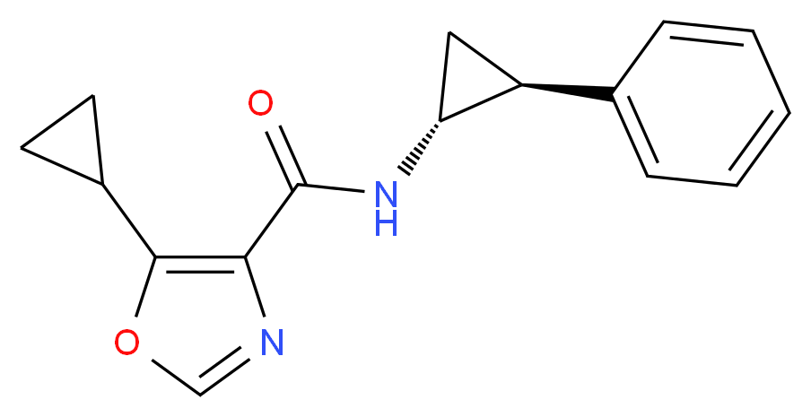 5-cyclopropyl-N-[(1R*,2S*)-2-phenylcyclopropyl]-1,3-oxazole-4-carboxamide_分子结构_CAS_)