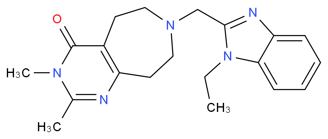 7-[(1-ethyl-1H-benzimidazol-2-yl)methyl]-2,3-dimethyl-3,5,6,7,8,9-hexahydro-4H-pyrimido[4,5-d]azepin-4-one_分子结构_CAS_)