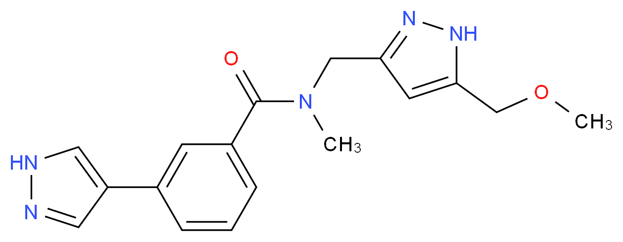N-{[5-(methoxymethyl)-1H-pyrazol-3-yl]methyl}-N-methyl-3-(1H-pyrazol-4-yl)benzamide_分子结构_CAS_)