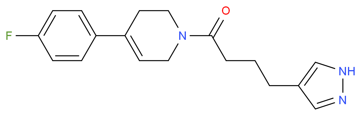 4-(4-fluorophenyl)-1-[4-(1H-pyrazol-4-yl)butanoyl]-1,2,3,6-tetrahydropyridine_分子结构_CAS_)