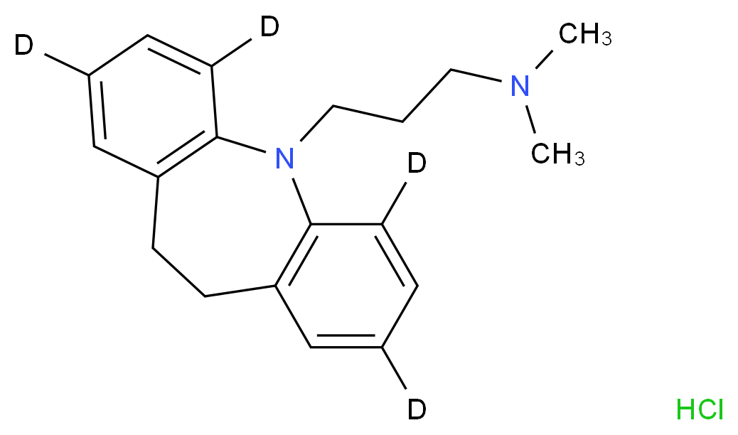 {3-[(4,6,13,15-<sup>2</sup>H<sub>4</sub>)-2-azatricyclo[9.4.0.0<sup>3</sup>,<sup>8</sup>]pentadeca-1(11),3(8),4,6,12,14-hexaen-2-yl]propyl}dimethylamine hydrochloride_分子结构_CAS_61361-33-9