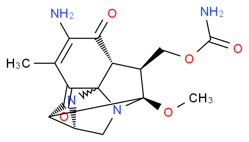 [(3S,4S,7R,8S,9R)-11-amino-7-methoxy-12-methyl-10,13-dioxo-2,6-diazapentacyclo[7.4.0.0<sup>1</sup>,<sup>6</sup>.0<sup>2</sup>,<sup>4</sup>.0<sup>3</sup>,<sup>7</sup>]tridec-11-en-8-yl]methyl carbamate_分子结构_CAS_111750-67-5