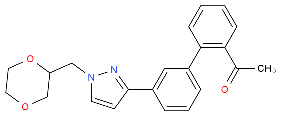 1-{3'-[1-(1,4-dioxan-2-ylmethyl)-1H-pyrazol-3-yl]-2-biphenylyl}ethanone_分子结构_CAS_)