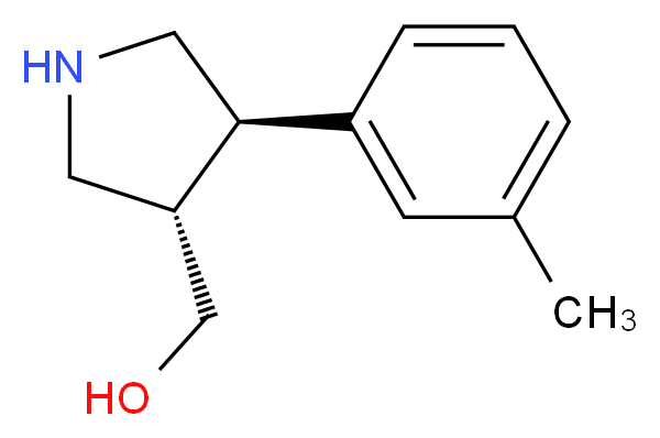 [(3S,4R)-4-(3-methylphenyl)pyrrolidin-3-yl]methanol_分子结构_CAS_1186647-76-6