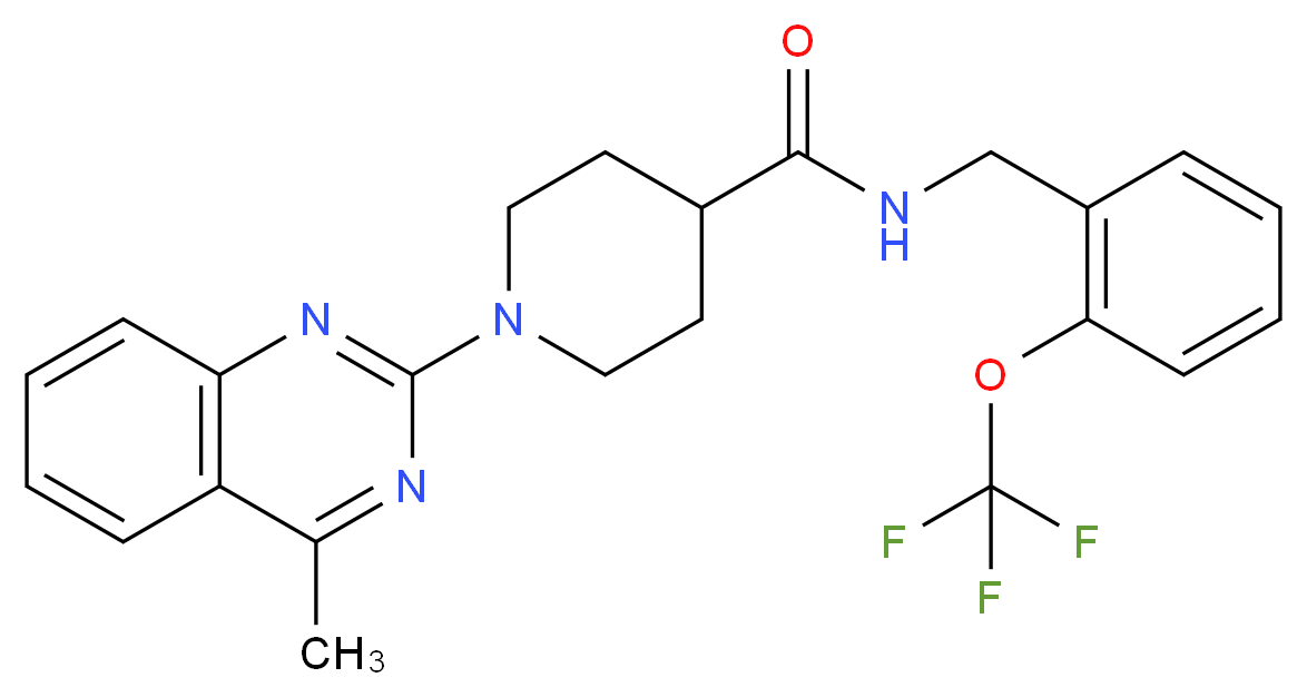 1-(4-methyl-2-quinazolinyl)-N-[2-(trifluoromethoxy)benzyl]-4-piperidinecarboxamide_分子结构_CAS_)