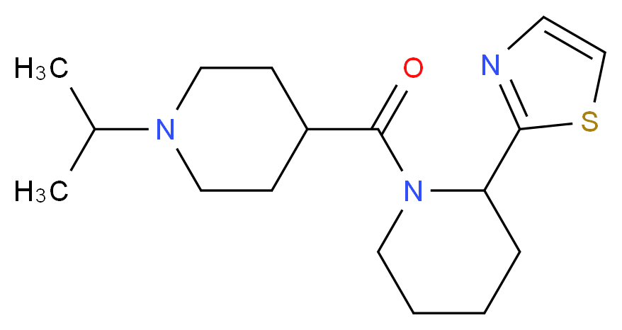 1-[(1-isopropyl-4-piperidinyl)carbonyl]-2-(1,3-thiazol-2-yl)piperidine_分子结构_CAS_)