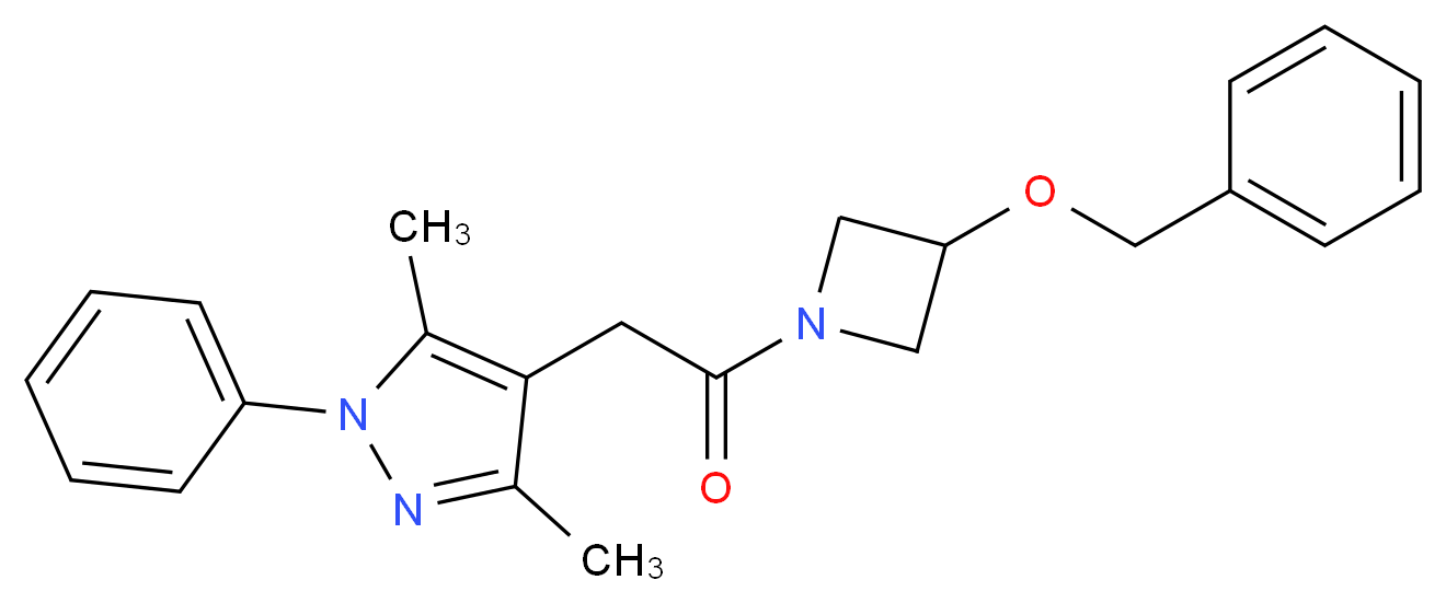 4-{2-[3-(benzyloxy)-1-azetidinyl]-2-oxoethyl}-3,5-dimethyl-1-phenyl-1H-pyrazole_分子结构_CAS_)