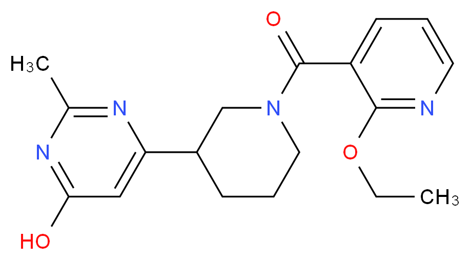6-{1-[(2-ethoxy-3-pyridinyl)carbonyl]-3-piperidinyl}-2-methyl-4-pyrimidinol_分子结构_CAS_)