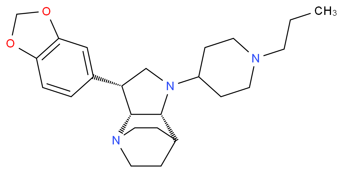 (3R*,3aR*,7aR*)-3-(1,3-benzodioxol-5-yl)-1-(1-propylpiperidin-4-yl)octahydro-4,7-ethanopyrrolo[3,2-b]pyridine_分子结构_CAS_)