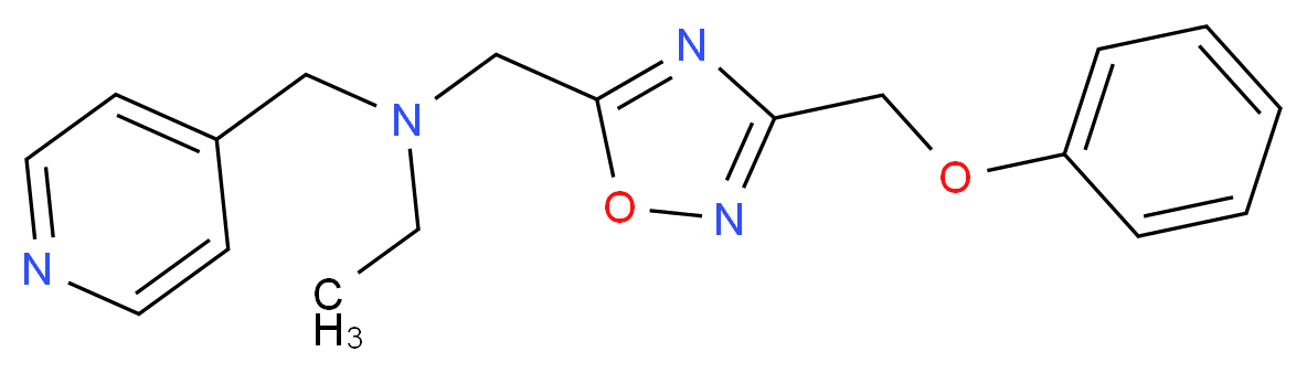 N-{[3-(phenoxymethyl)-1,2,4-oxadiazol-5-yl]methyl}-N-(4-pyridinylmethyl)ethanamine_分子结构_CAS_)