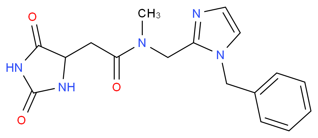 N-[(1-benzyl-1H-imidazol-2-yl)methyl]-2-(2,5-dioxoimidazolidin-4-yl)-N-methylacetamide_分子结构_CAS_)
