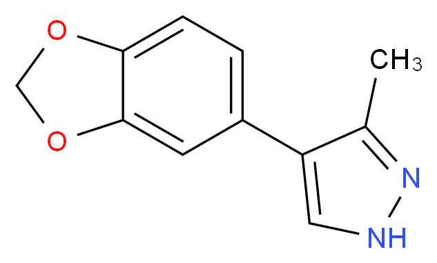 4-(1,3-Benzodioxol-5-yl)-3-methyl-1H-pyrazole_分子结构_CAS_)