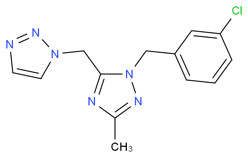 1-{[1-(3-chlorobenzyl)-3-methyl-1H-1,2,4-triazol-5-yl]methyl}-1H-1,2,3-triazole_分子结构_CAS_)