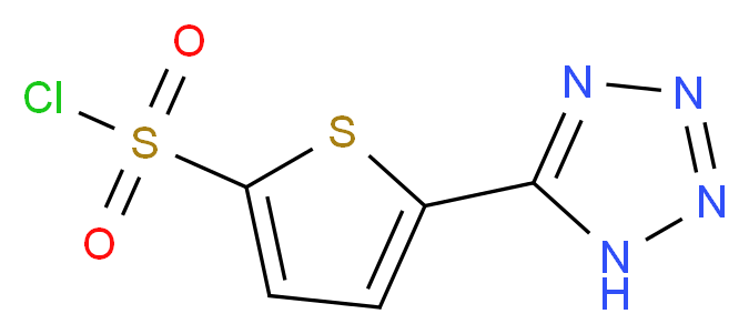 5-(1H-1,2,3,4-tetrazol-5-yl)thiophene-2-sulfonyl chloride_分子结构_CAS_924964-21-6