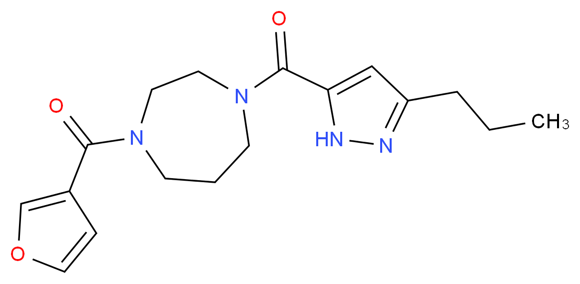1-(3-furoyl)-4-[(3-propyl-1H-pyrazol-5-yl)carbonyl]-1,4-diazepane_分子结构_CAS_)