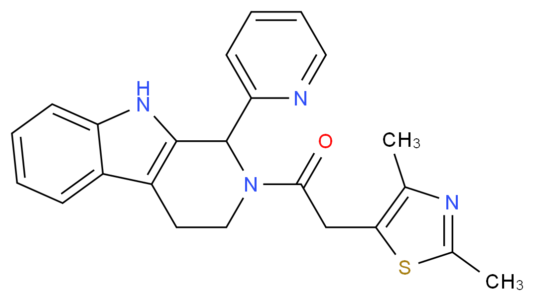 2-[(2,4-dimethyl-1,3-thiazol-5-yl)acetyl]-1-(2-pyridinyl)-2,3,4,9-tetrahydro-1H-beta-carboline_分子结构_CAS_)