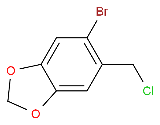5-bromo-6-(chloromethyl)-2H-1,3-benzodioxole_分子结构_CAS_64603-67-4