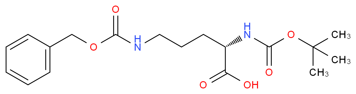 (S)-5-(((Benzyloxy)carbonyl)amino)-2-((tert-butoxycarbonyl)amino)pentanoic acid_分子结构_CAS_2480-93-5)