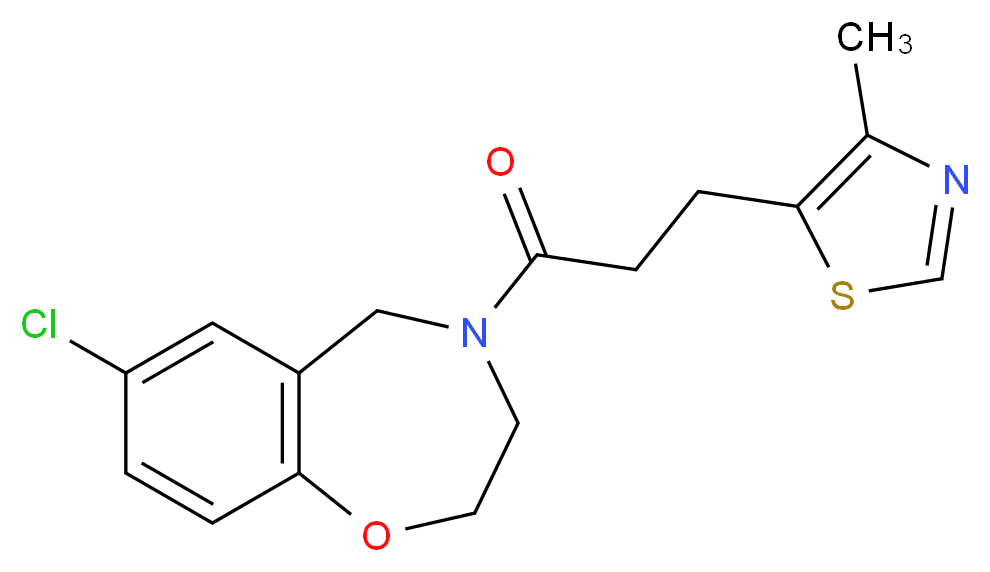 7-chloro-4-[3-(4-methyl-1,3-thiazol-5-yl)propanoyl]-2,3,4,5-tetrahydro-1,4-benzoxazepine_分子结构_CAS_)