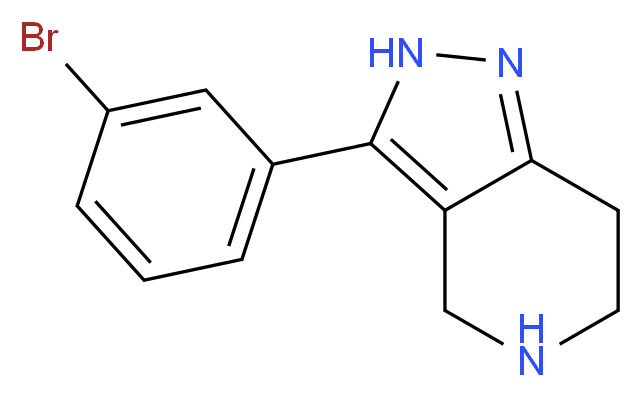 3-(3-bromophenyl)-2H,4H,5H,6H,7H-pyrazolo[4,3-c]pyridine_分子结构_CAS_916423-55-7