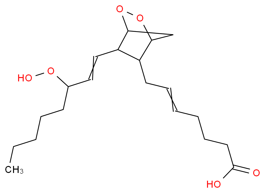 7-[6-(3-hydroperoxyoct-1-en-1-yl)-2,3-dioxabicyclo[2.2.1]heptan-5-yl]hept-5-enoic acid_分子结构_CAS_51982-36-6