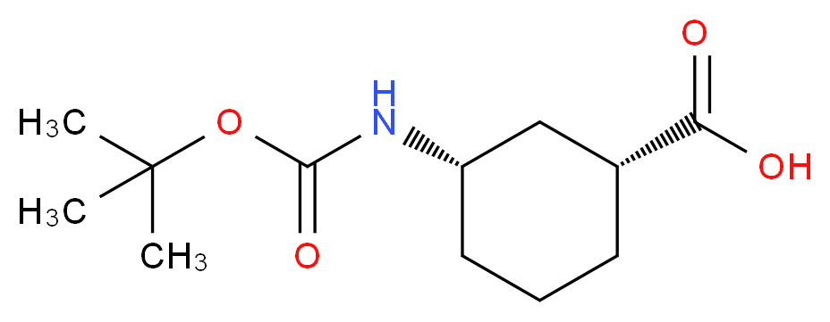 (1R,3S)-3-(tert-butoxycarbonylamino)cyclohexanecarboxylic acid_分子结构_CAS_222530-33-8)