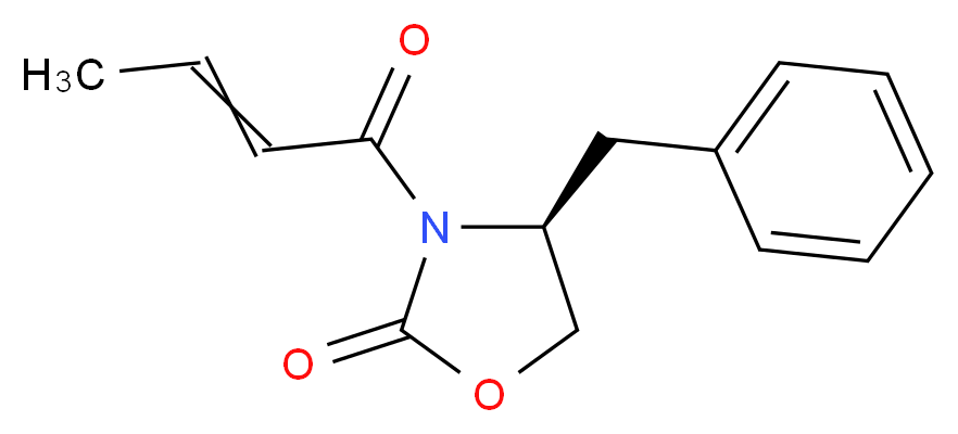 (4S)-4-benzyl-3-(but-2-enoyl)-1,3-oxazolidin-2-one_分子结构_CAS_133812-16-5