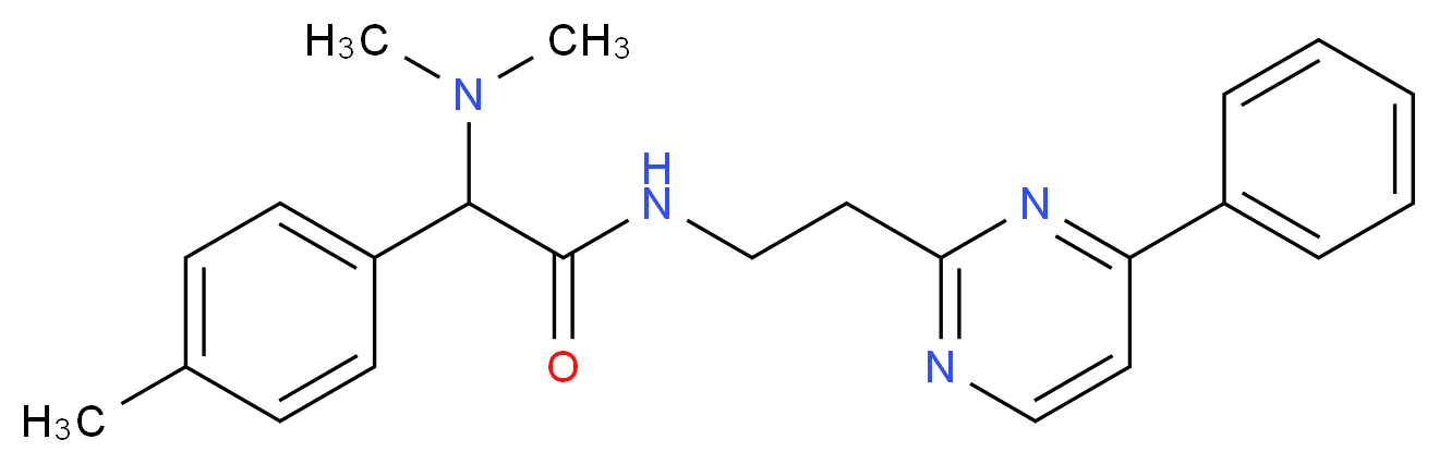 2-(dimethylamino)-2-(4-methylphenyl)-N-[2-(4-phenyl-2-pyrimidinyl)ethyl]acetamide_分子结构_CAS_)