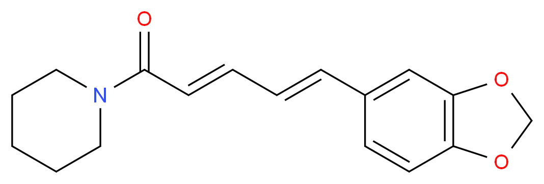 (2E,4E)-5-(2H-1,3-benzodioxol-5-yl)-1-(piperidin-1-yl)penta-2,4-dien-1-one_分子结构_CAS_94-62-2495-91-0