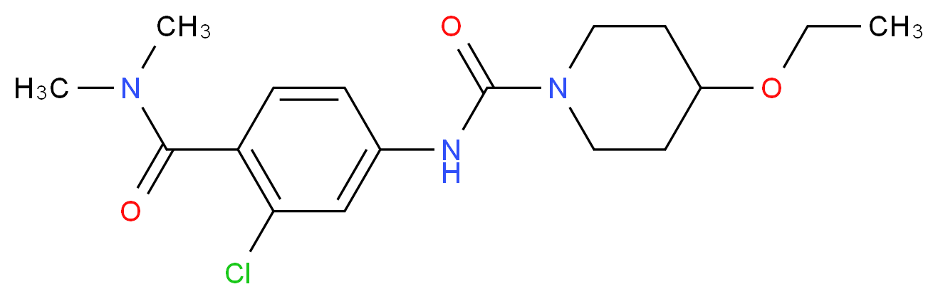 N-{3-chloro-4-[(dimethylamino)carbonyl]phenyl}-4-ethoxypiperidine-1-carboxamide_分子结构_CAS_)